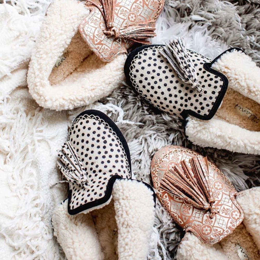 Llani Mini Dot Shearling Moccasins - Picture 3 of 11